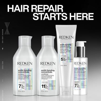 Redken Acidic Bonding Concentrate 24/7 Night & Day Serum for Damaged Hair - Nourishes & Restores, Overnight Hair Repair & Protection, Lightweight & Anti-Frizz Avelisse