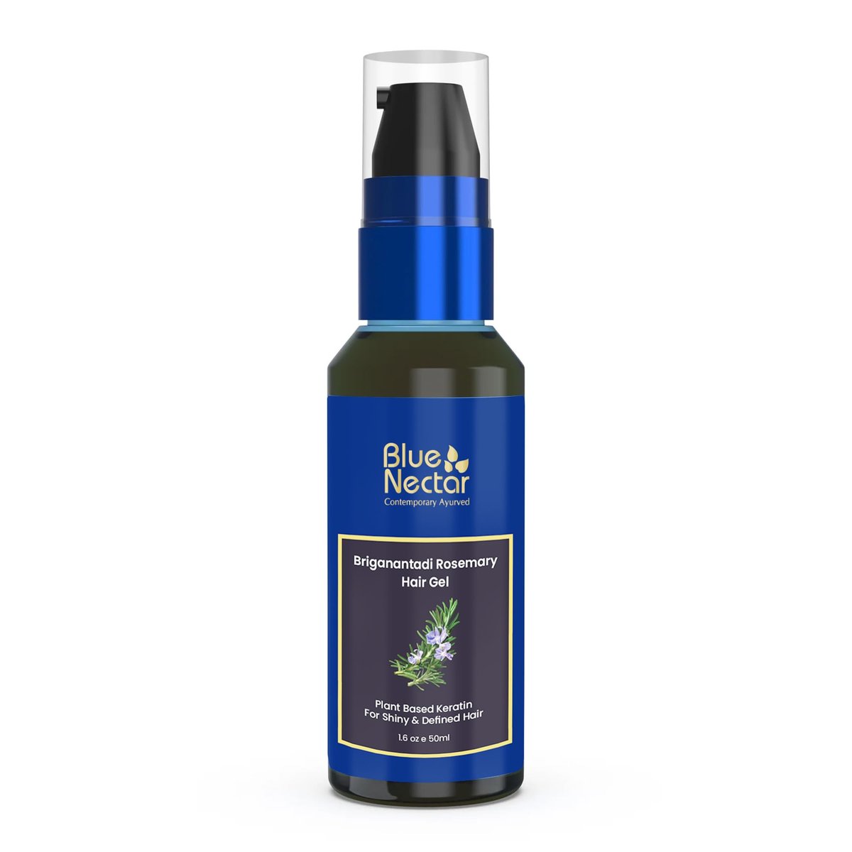 Blue Nectar Rosemary Hair Gel for Curly & Frizzy Hair | Plant-Based Keratin Moisturizer for Women & Men | All Hair Types (12 Herbs, 1.7 Fl Oz) - görsel 1
