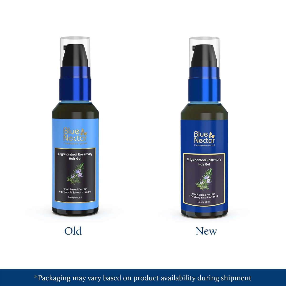 Blue Nectar Rosemary Hair Gel for Curly & Frizzy Hair | Plant-Based Keratin Moisturizer for Women & Men | All Hair Types (12 Herbs, 1.7 Fl Oz) - görsel 3