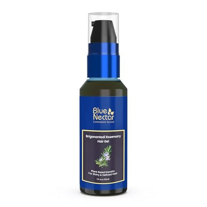 Blue Nectar Rosemary Hair Gel for Curly & Frizzy Hair | Plant-Based Keratin Moisturizer for Women & Men | All Hair Types (12 Herbs, 1.7 Fl Oz)