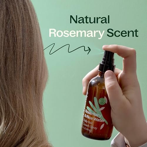 Plant Therapy Rosemary & Rice Water Spray 4 oz – Daily Hair Growth Spray for Natural Hair, Boosts Strength & Elasticity, Adds Volume & Shine Avelisse