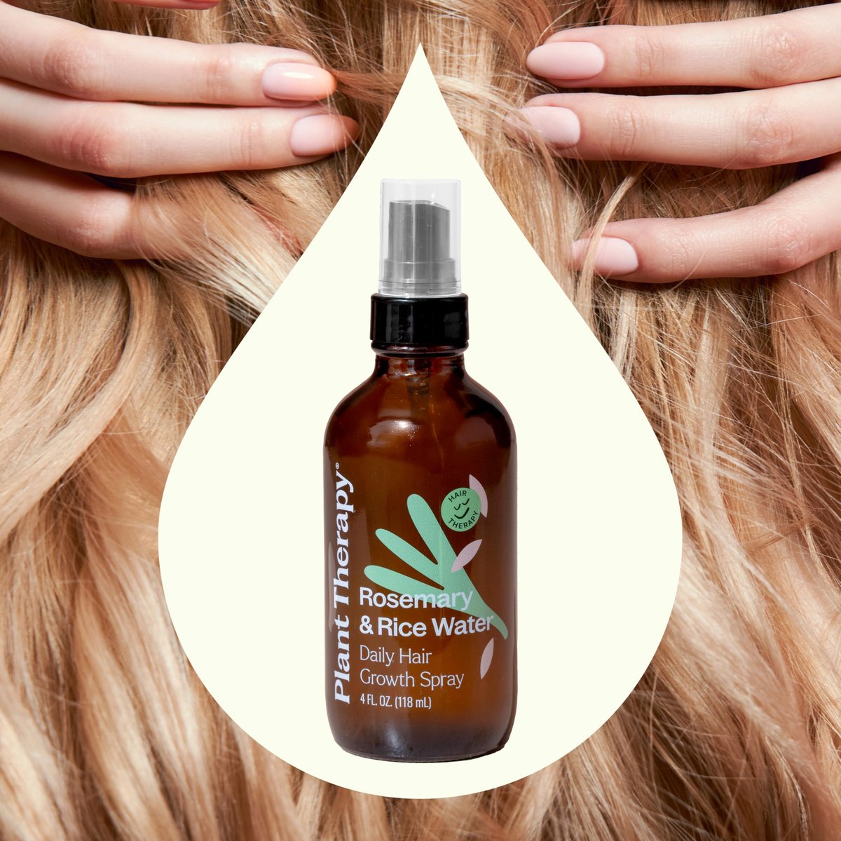 Plant Therapy Rosemary & Rice Water Spray 4 oz – Daily Hair Growth Spray for Natural Hair, Boosts Strength & Elasticity, Adds Volume & Shine Avelisse