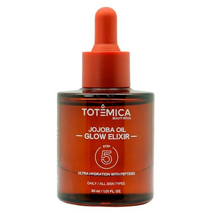 TOTEMICA Organic Jojoba Oil Glow Elixir – Hydrating & Anti-Aging Face Oil with Peptides | Vegan & Non-Comedogenic Facial Oil & Moisturizing Body Oil for Skin & Hair (1.01 Fl Oz) Avelisse