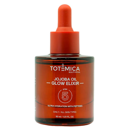 TOTEMICA Organic Jojoba Oil Glow Elixir – Hydrating & Anti-Aging Face Oil with Peptides | Vegan & Non-Comedogenic Facial Oil & Moisturizing Body Oil for Skin & Hair (1.01 Fl Oz) Avelisse