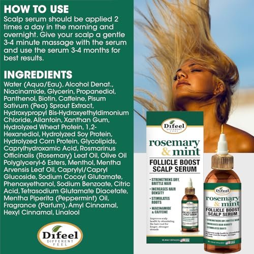 Difeel Rosemary & Mint Follicle Boost Scalp Serum – 4 oz - görsel 12