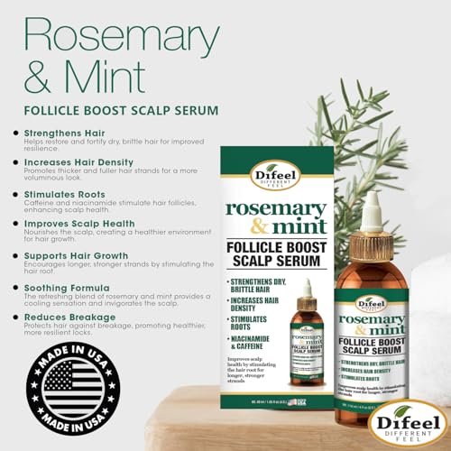 Difeel Rosemary & Mint Follicle Boost Scalp Serum – 4 oz - görsel 8