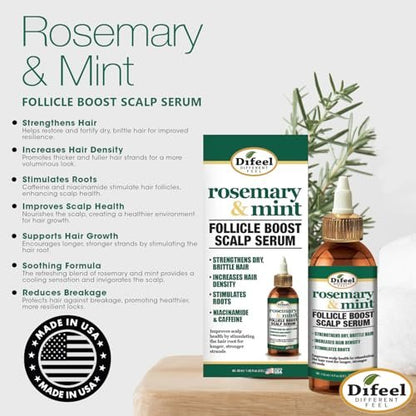 Difeel Rosemary & Mint Follicle Boost Scalp Serum – 4 oz