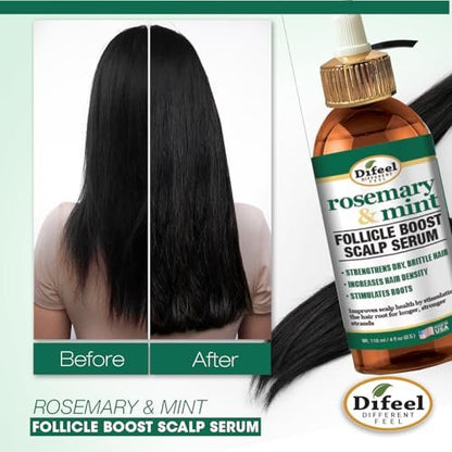 Difeel Rosemary & Mint Follicle Boost Scalp Serum – 4 oz