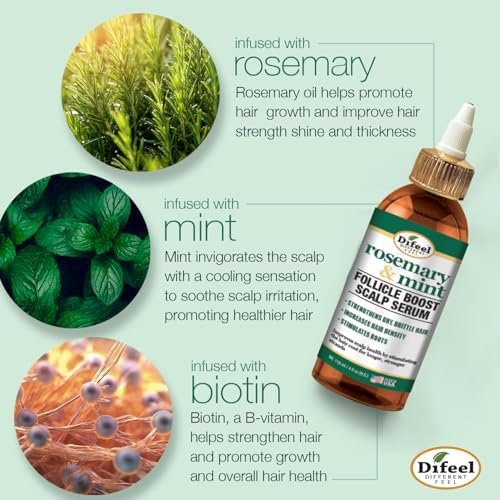 Difeel Rosemary & Mint Follicle Boost Scalp Serum – 4 oz - görsel 16