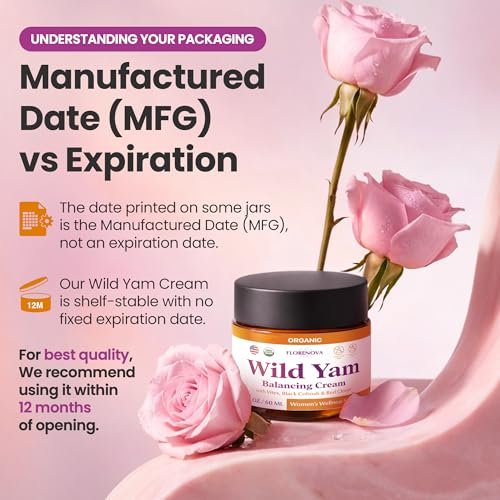 Organic Wild Yam Cream for Women’s Midlife Wellness – Skin Nourishment & Emotional Stability – with Black Cohosh, Vitex, Red Clover, Vitamins & Minerals – 2 fl oz Avelisse