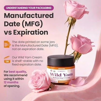 Organic Wild Yam Cream for Women’s Midlife Wellness – Skin Nourishment & Emotional Stability – with Black Cohosh, Vitex, Red Clover, Vitamins & Minerals – 2 fl oz Avelisse