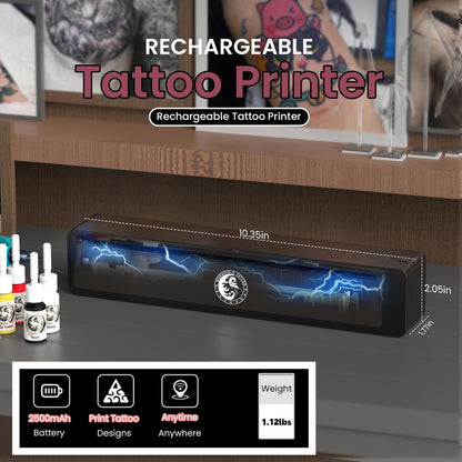 Wormhole Tattoo Stencil Printer Wireless Bluetooth 2,500mAh Battery Portable Tattoo Printer for Artists and Beginners - Dark Gray Avelisse