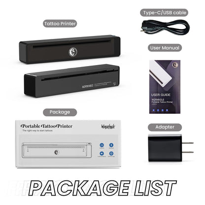 Wormhole Tattoo Stencil Printer Wireless Bluetooth 2,500mAh Battery Portable Tattoo Printer for Artists and Beginners - Dark Gray Avelisse