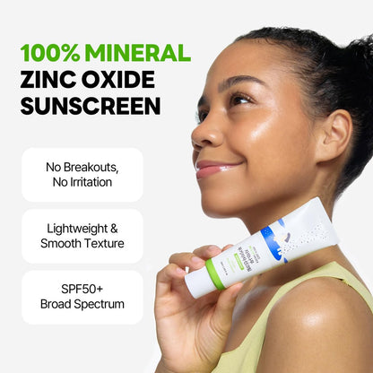 ROUND LAB Birch Juice Mild-up Sunscreen UV LOCK SPF 50+ PA++++ - Mineral Zinc Oxide Sunscreen for Sensitive Skin, Oil Control, 1.69 Fl Oz
