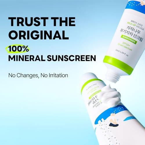 ROUND LAB Birch Juice Mild-up Sunscreen UV LOCK SPF 50+ PA++++ - Mineral Zinc Oxide Sunscreen for Sensitive Skin, Oil Control, 1.69 Fl Oz - görsel 3