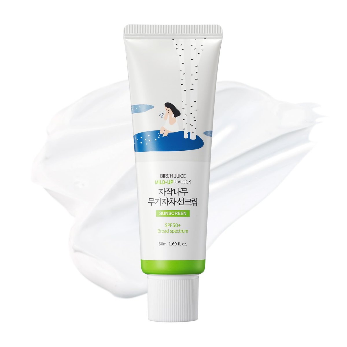 ROUND LAB Birch Juice Mild-up Sunscreen UV LOCK SPF 50+ PA++++ - Mineral Zinc Oxide Sunscreen for Sensitive Skin, Oil Control, 1.69 Fl Oz - görsel 2