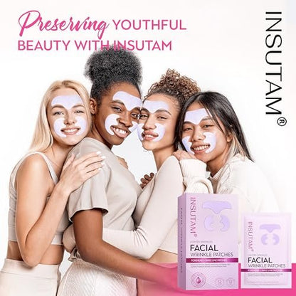 Insutam Forehead Wrinkle Patches for Anti-Wrinkles: Overnight Face Patches to Lift Smile Lines (PINK) Avelisse