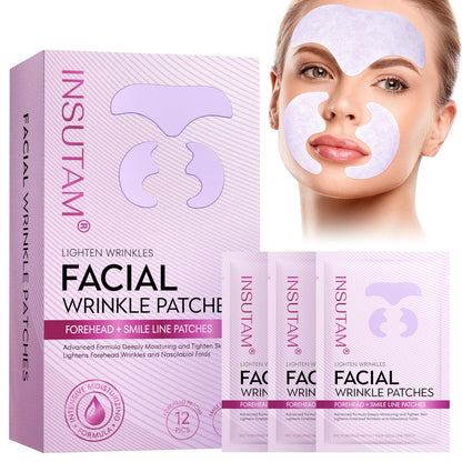 Insutam Forehead Wrinkle Patches for Anti-Wrinkles: Overnight Face Patches to Lift Smile Lines (PINK) Avelisse