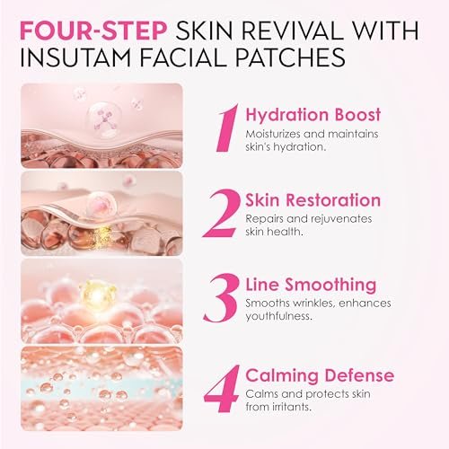 Insutam Forehead Wrinkle Patches for Anti-Wrinkles: Overnight Face Patches to Lift Smile Lines (PINK) Avelisse