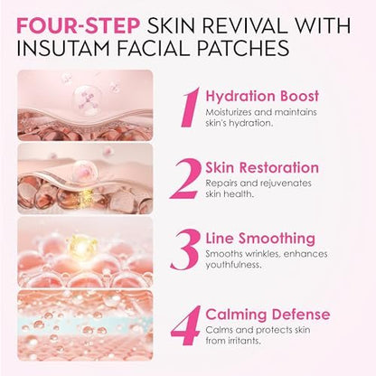 Insutam Forehead Wrinkle Patches for Anti-Wrinkles: Overnight Face Patches to Lift Smile Lines (PINK) Avelisse