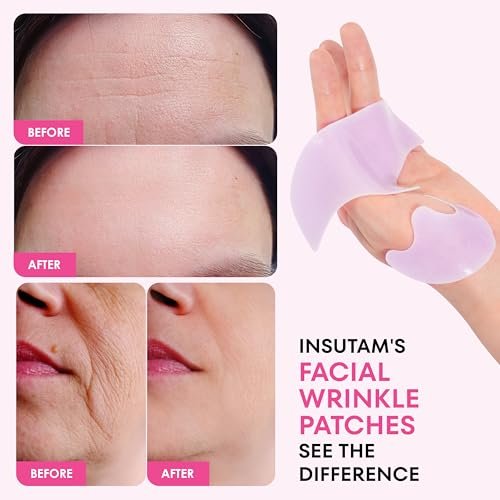 Insutam Forehead Wrinkle Patches for Anti-Wrinkles: Overnight Face Patches to Lift Smile Lines (PINK) Avelisse