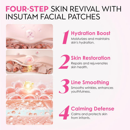 Insutam Forehead Wrinkle Patches for Anti-Wrinkles: Overnight Face Patches to Lift Smile Lines (PINK) Avelisse