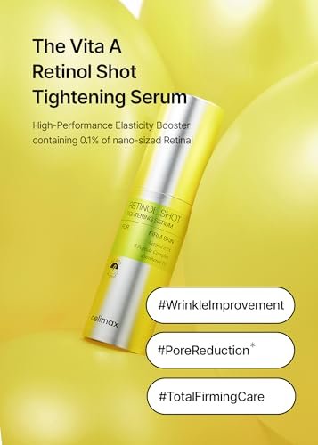 celimax The Vita A Retinol Shot Tightening Serum - Anti-Aging Retinol Serum with Peptide, Pore Minimizer, Wrinkles & Fine Lines, Firmer Skin, 1.01 Fl Oz Avelisse