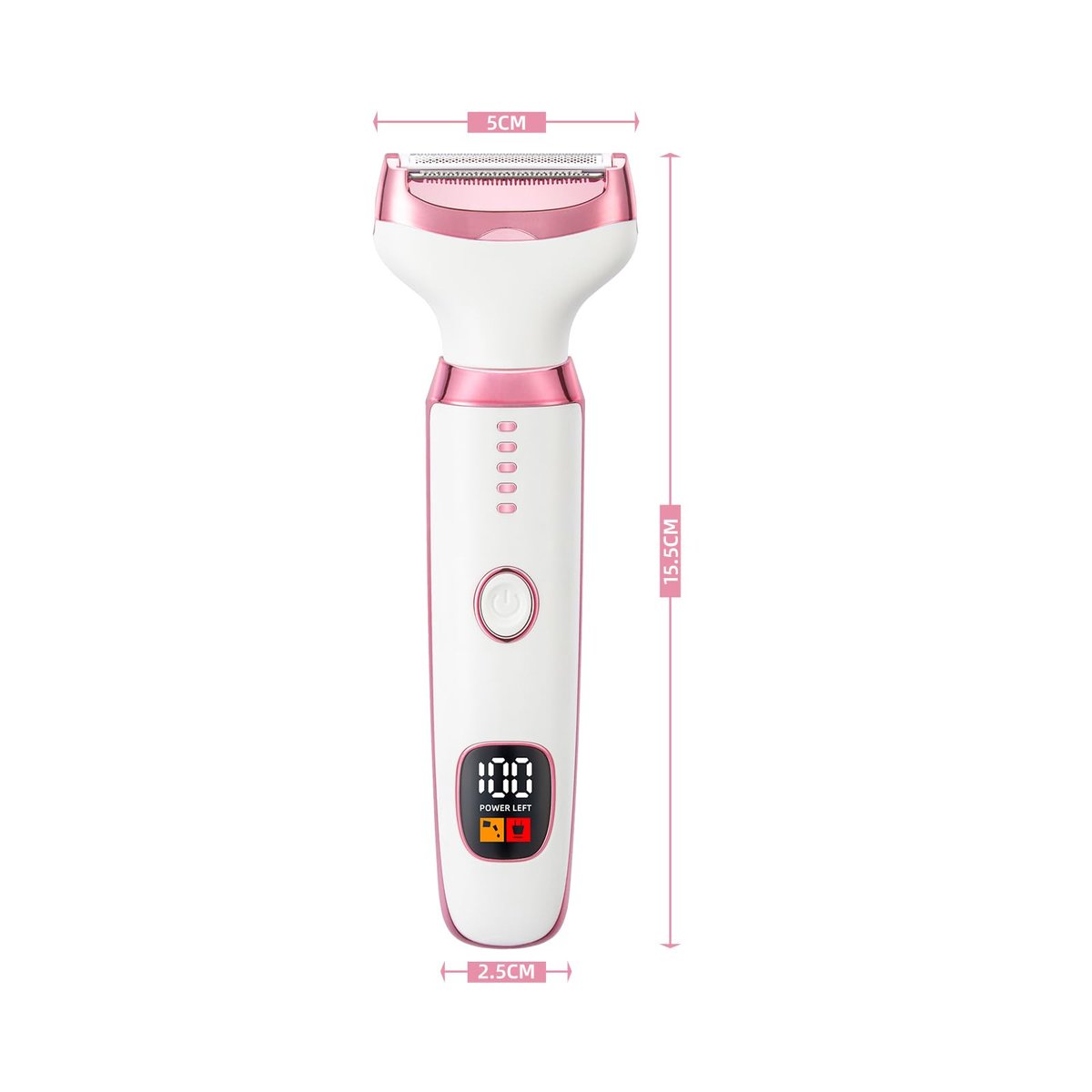 Ourcec Electric Razor Shavers for Women – 5 in 1 Wet/Dry Bikini Trimmer & Face Razor for Painless Hair Removal on Face, Nose, Eyebrows, Arms, Armpits, Legs, Pubic Area (Pink) Avelisse