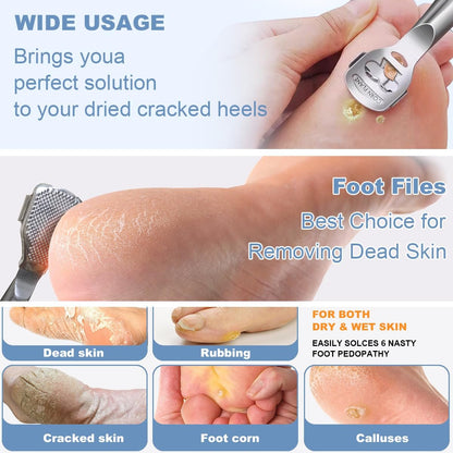 36 Pcs Callus Shaver for Feet Set – Professional Stainless Steel Callus Remover for Wet & Dry Feet with 30 Replacement Blades