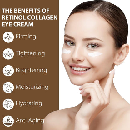 IREV Eye Cream with Retinol, Collagen, Avocado, Caffeine & Vitamin C – Anti-Aging & Hydrating Moisturizer for Dark Circles & Puffiness (1.7 Fl Oz)