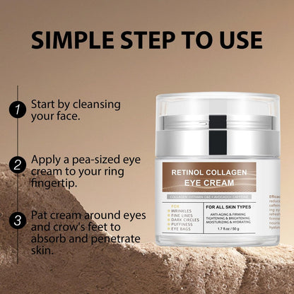 IREV Eye Cream with Retinol, Collagen, Avocado, Caffeine & Vitamin C – Anti-Aging & Hydrating Moisturizer for Dark Circles & Puffiness (1.7 Fl Oz)