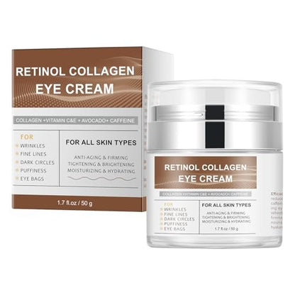 IREV Eye Cream with Retinol, Collagen, Avocado, Caffeine & Vitamin C – Anti-Aging & Hydrating Moisturizer for Dark Circles & Puffiness (1.7 Fl Oz)