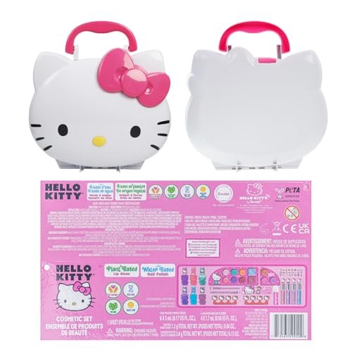 Hello Kitty Face Light-Up Makeup Vanity Set for Girls – Nail, Eye & Lip Accessories, Ages 3+ Avelisse