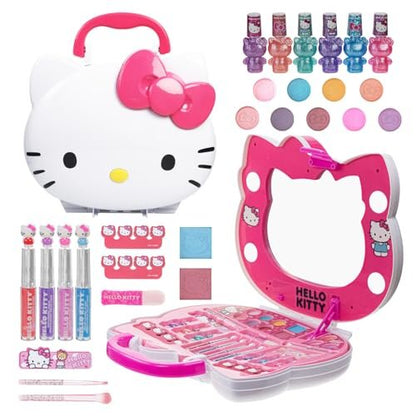 Hello Kitty Face Light-Up Makeup Vanity Set for Girls – Nail, Eye & Lip Accessories, Ages 3+ Avelisse