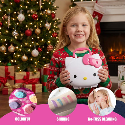 Hello Kitty Face Light-Up Makeup Vanity Set for Girls – Nail, Eye & Lip Accessories, Ages 3+ Avelisse