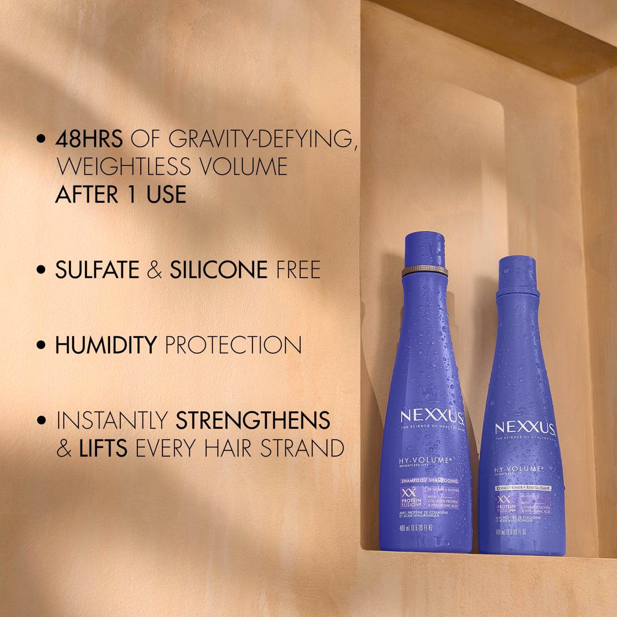 Nexxus Hy-Volume Weightless Lift Conditioner Protein Fusion with Collagen Protein & Hyaluronic Acid for Flat & Limp Hair, 48 Hours of Volume, 13.5 Fl Oz Avelisse