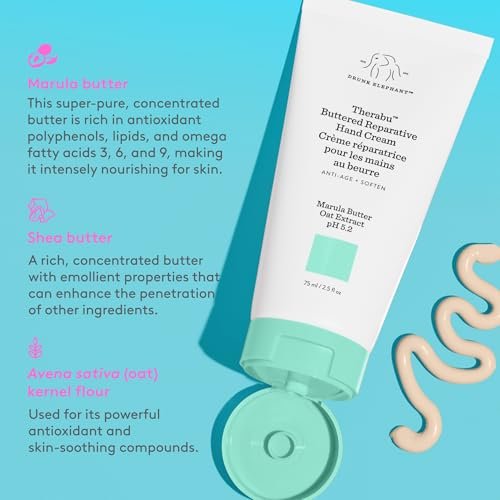 Drunk Elephant Therabu Buttered Reparative Hand Cream - 75 ml | Clean Clinical Skincare, Cruelty-Free, Dermatologist-Tested, Fragrance-Free Avelisse