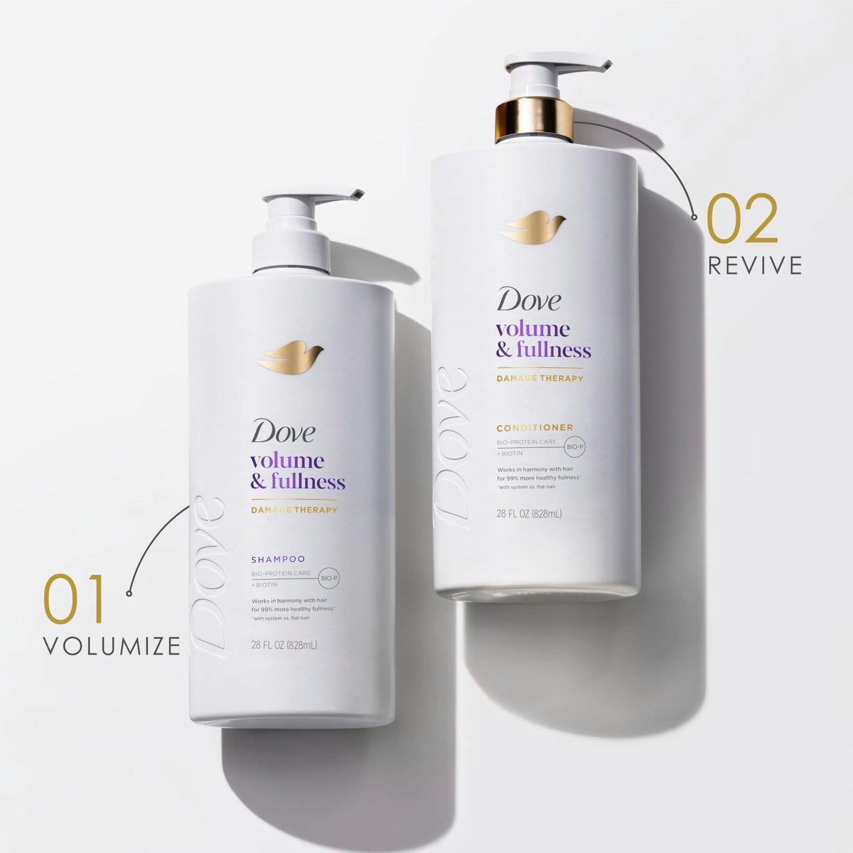 Dove Volume & Fullness Conditioner for Fine, Thin Hair with Biotin & Bio-Protein Care Technology, 28 Fl Oz - görsel 13