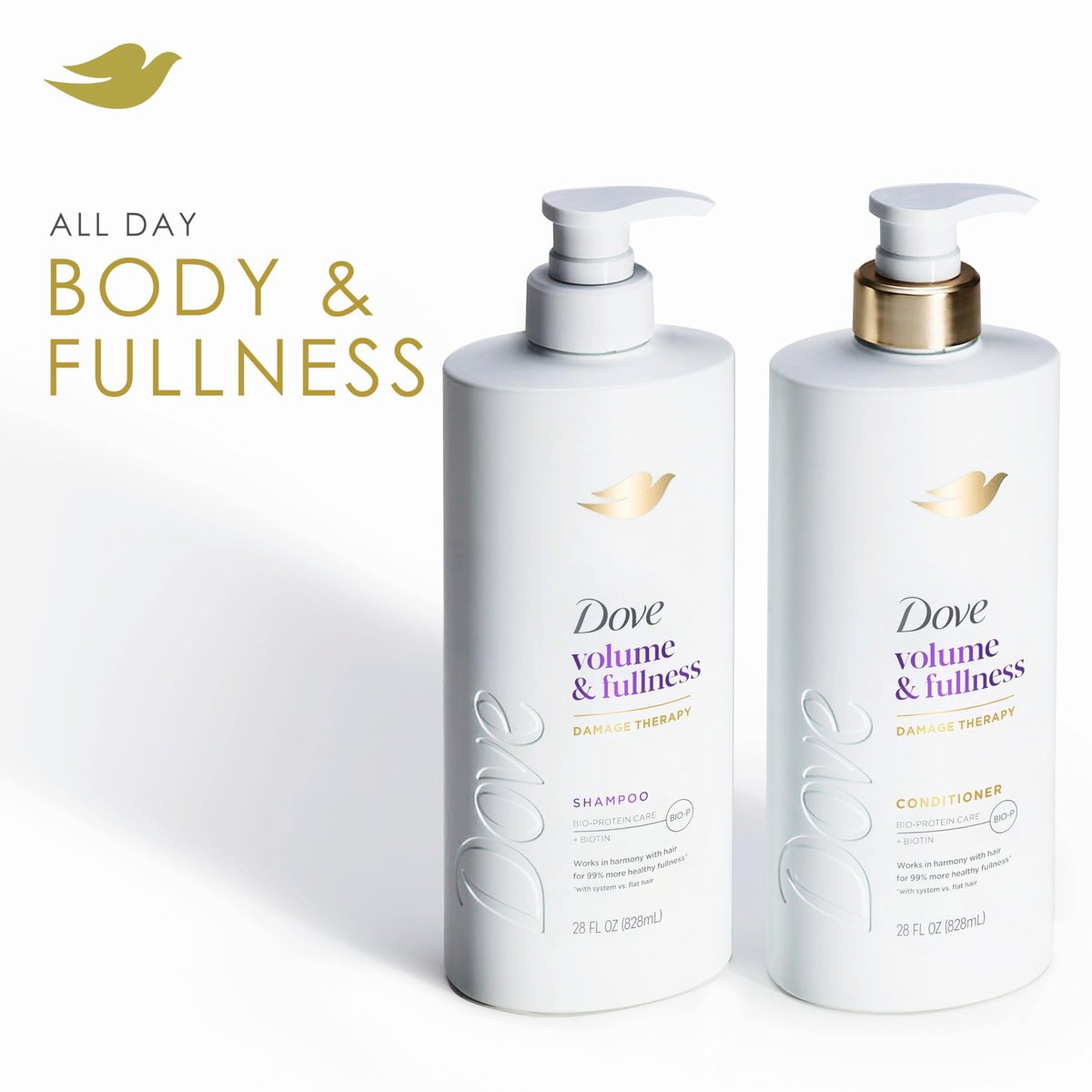 Dove Volume & Fullness Conditioner for Fine, Thin Hair with Biotin & Bio-Protein Care Technology, 28 Fl Oz - görsel 3