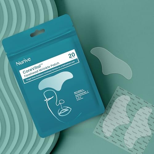 NURIVE Advanced Wrinkle Patches 20ct - Large (Forehead) | Invisible Overnight Wrinkle Tape with Retinol & Collagen for Smile Lines & Frown Lines Avelisse