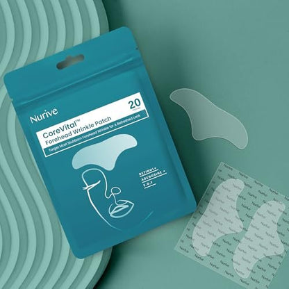 NURIVE Advanced Wrinkle Patches 20ct - Large (Forehead) | Invisible Overnight Wrinkle Tape with Retinol & Collagen for Smile Lines & Frown Lines Avelisse