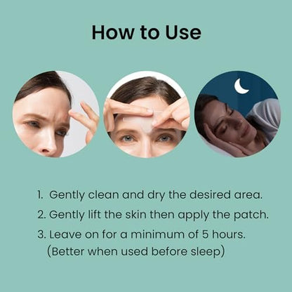 NURIVE Advanced Wrinkle Patches 20ct - Large (Forehead) | Invisible Overnight Wrinkle Tape with Retinol & Collagen for Smile Lines & Frown Lines Avelisse
