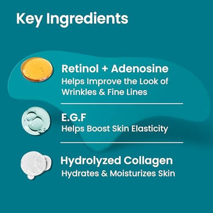 NURIVE Advanced Wrinkle Patches 20ct - Large (Forehead) | Invisible Overnight Wrinkle Tape with Retinol & Collagen for Smile Lines & Frown Lines Avelisse
