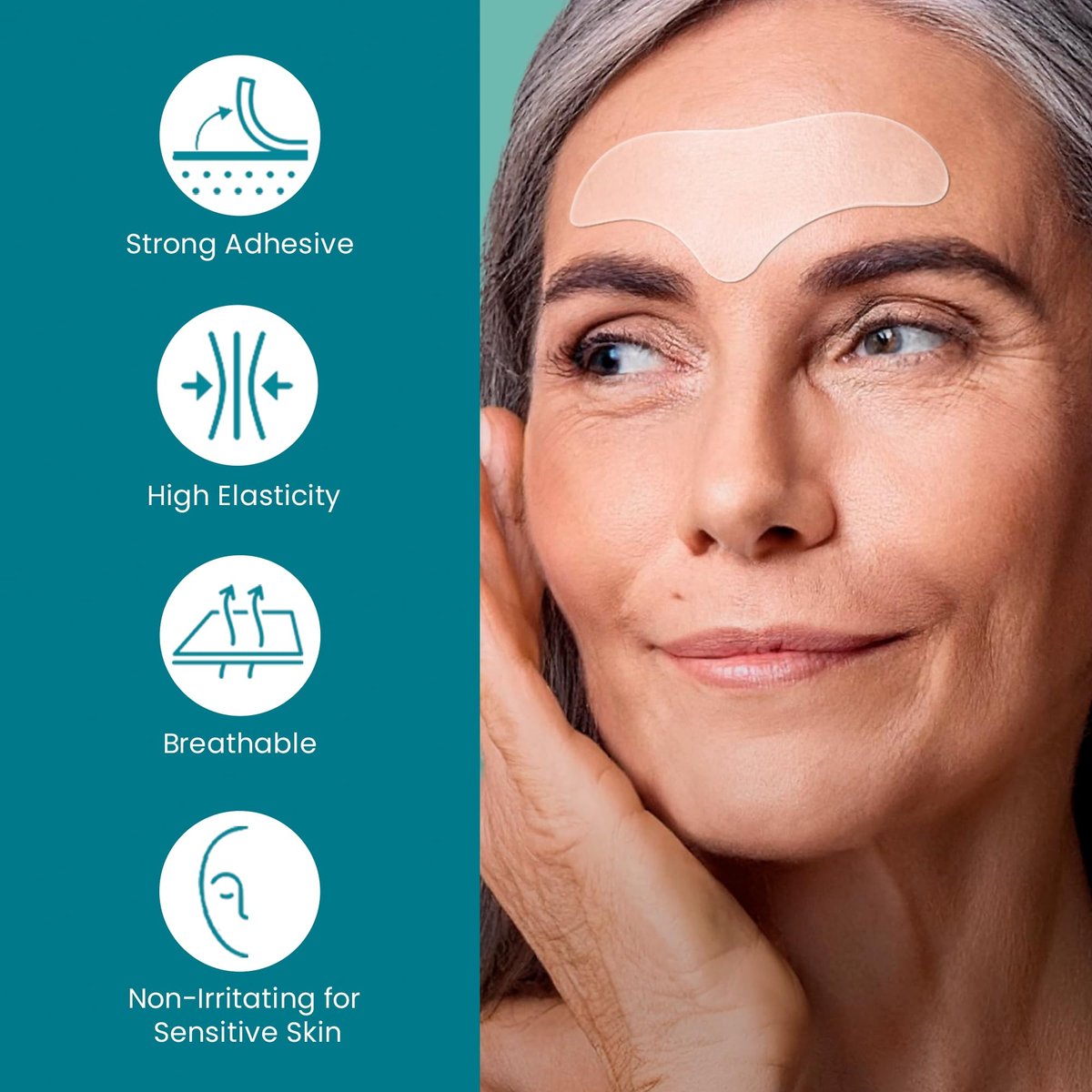NURIVE Advanced Wrinkle Patches 20ct - Large (Forehead) | Invisible Overnight Wrinkle Tape with Retinol & Collagen for Smile Lines & Frown Lines Avelisse
