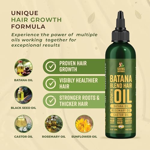 Going Batanas Premium Batana Oil for Hair Growth Blend - 100% Natural Batana from Honduras, Castor & Rosemary Oil - Natural Hair Products for Women & Men (4 Fl Oz) Avelisse
