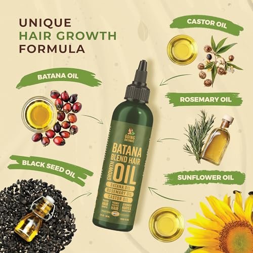 Going Batanas Premium Batana Oil for Hair Growth Blend - 100% Natural Batana from Honduras, Castor & Rosemary Oil - Natural Hair Products for Women & Men (4 Fl Oz) Avelisse