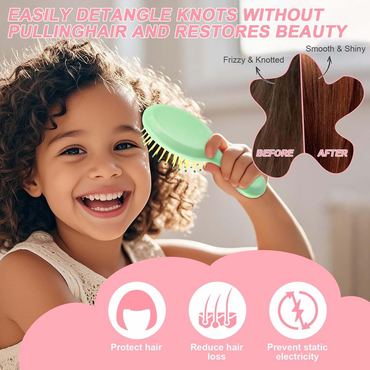 HOFASON 6-Pack Mini Wet Hair Brush – Bulk Stocking Stuffers for Women, Teens, Girls | Travel & Party Favors - görsel 7