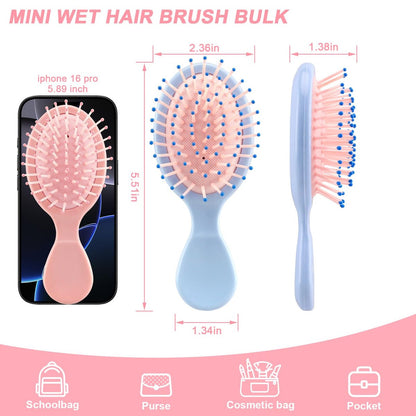 HOFASON 6-Pack Mini Wet Hair Brush – Bulk Stocking Stuffers for Women, Teens, Girls | Travel & Party Favors