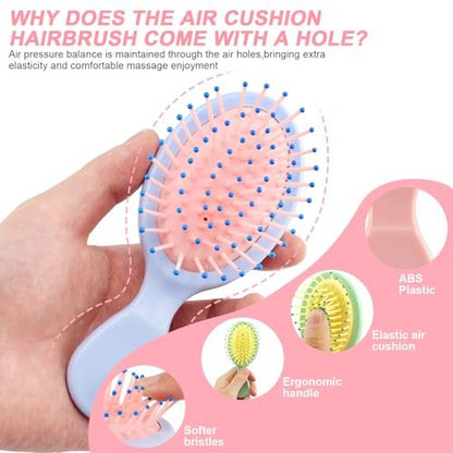 HOFASON 6-Pack Mini Wet Hair Brush – Bulk Stocking Stuffers for Women, Teens, Girls | Travel & Party Favors