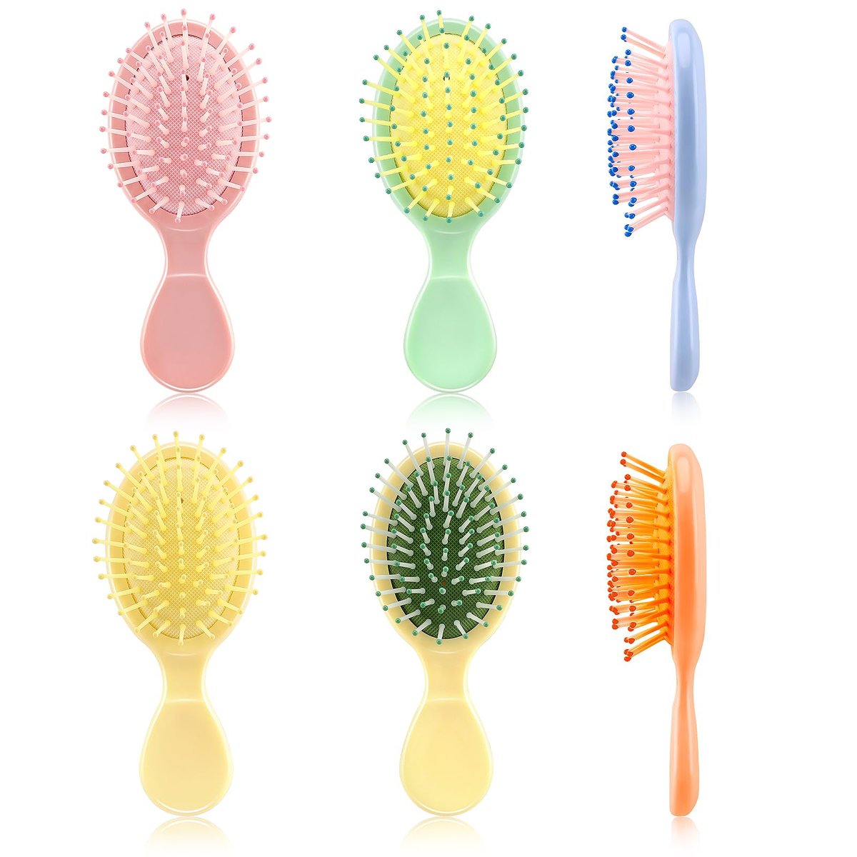 HOFASON 6-Pack Mini Wet Hair Brush – Bulk Stocking Stuffers for Women, Teens, Girls | Travel & Party Favors - görsel 1